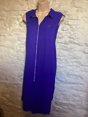 Blue Zip Front Summer Beach Cover Up  Over Dress Plus Size 20 • £0.99