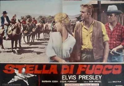 FLAMING STAR ELVIS PRESLEY Italian Fotobusta Movie Poster 3 R1966 • $125