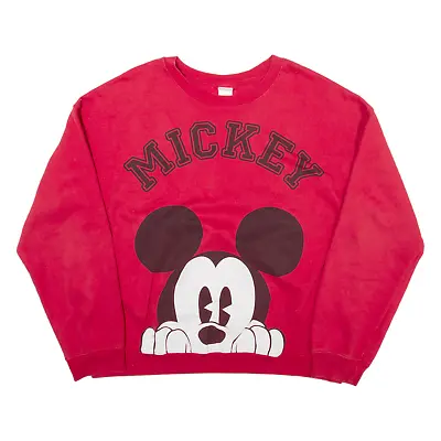 DISNEY Mickey Mouse Womens Sweatshirt Red 2XL • £16.99