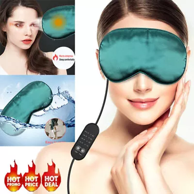 USB Heated Sleeping Eye Mask Relieve Blepharitis Dry Eyes Hot Cold Compress NEW • £3.89