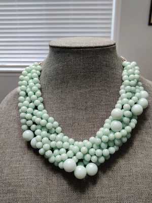 $2.50 • Buy Six Strand Light Teal Bubble Bead Choker Necklace