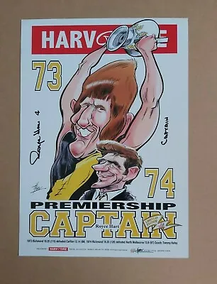 $99 • Buy Richmond Tigers Royce Hart Hand Signed Premiership Captain Harv Time Print