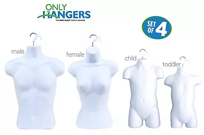 White Female Dress Male Child And Toddler Set - 4 Body Mannequin Forms  • $55.72