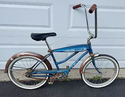 Vintage Ross Polo Bike Jr. Convertible Monkee Kids 60s Steel Blue Distressed USA • $200