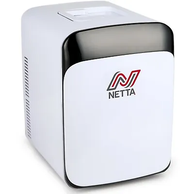 NETTA 15L White Portable Mini Fridge Drinks Beer Cooler AC/DC 12V Or Mains • £64.99