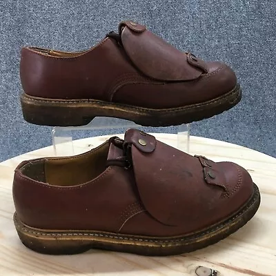 Vintage Vibram Shoes Mens 8 DX Slip On Brown Leather Round Toe Casual Low Top • $24.99