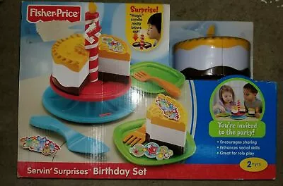 🎂 NEW Fisher Price Servin Surprises Birthday Set Cake Toppers Magic Candle! 🎂 • $95.95