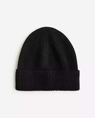 (new) Men’s J.crew Black Cashmere Beanie - Size: Os (one Size) (msrp: $89.50) • $59.99