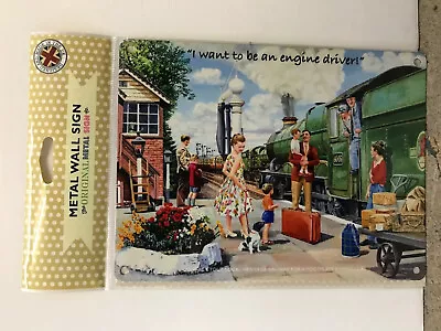 Train Scene SMALL - Tin Metal Wall Sign *Top 100* • £5.99