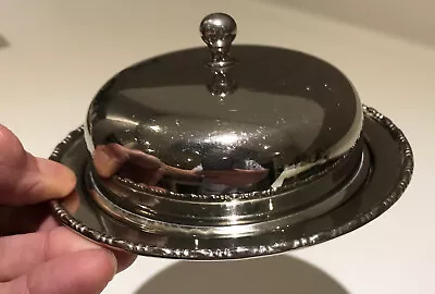 £12.50 • Buy Vintage Silver-Plated Dome Lidded Butter Dish With Glass Liner Insert