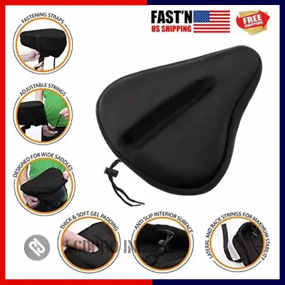 Bike Seat Cushion Cover Soft Padded Mountain Bicycle Saddle Comfort Seat Cover • $6.67