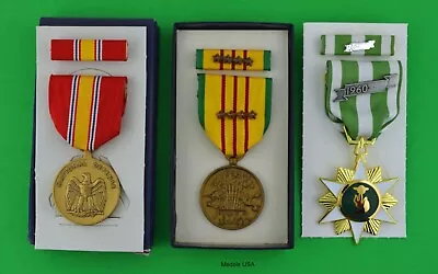 Vietnam Campaign Service National Defense Medals Ribbons Bar 4 Campaign Stars • $56.98