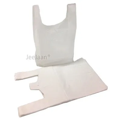 £10.98 • Buy Strong White Plastic Carrier Bags Vest Jumbo XXL 13 X19 X23   19mu  22mu  25mu