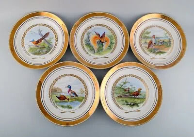 Royal Copenhagen. Set Of Five Large Dinner / Decoration Plates With Bird Motifs. • $420