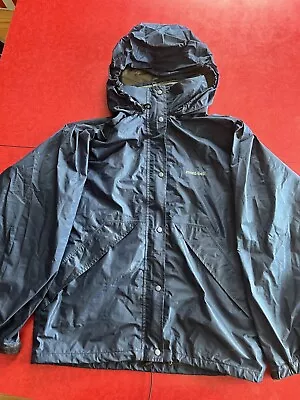 VINTAGE Mont Bell Jacket Mens M Gore Tex Shell Blue Coat Hooded Rain Coat • $20