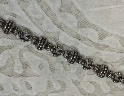 Signed BRIGHTON BEAD Silvertone Vintage BRACELET • $27