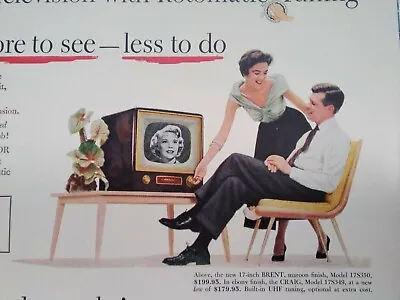 RCA Radio TV Print Ad Original Vtg 1950s Victor Rotomatic Mahogany Rinso Beach • $25.19