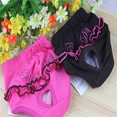 $8.99 • Buy Female Small Dog Puppy Nappy Diaper Underpants Belly Wrap Band Sanitary Pants 