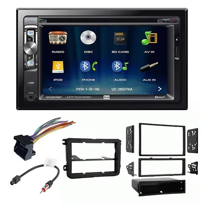 For VW 2005-Up Beetle Jetta Passat XDVD276BT Car Stereo And Double DIN Dash Kit • $125.99