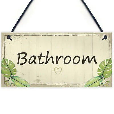 Bathroom Sign Men And Women Bathroom Loo Toilet Door Sign Shabby Chic Plaque • £3.99