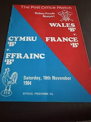 Wales B V France B 1984 Programme Signed • £0.99