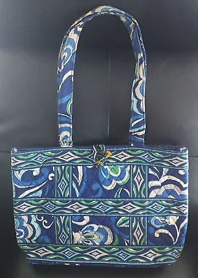 Vera Bradley Purse Tote Bag Mediterranean Blue Fall 2008 • $18.50