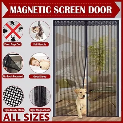 Magnetic Screen Door Mesh Curtain Durable Heavy Duty Mosquito Net Bug Hands Free • $8.79