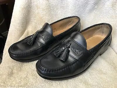 Allen Edmonds Men's Dress Shoes Maxwell Black Tassel Weave Loafers 9-1/2 E • $42