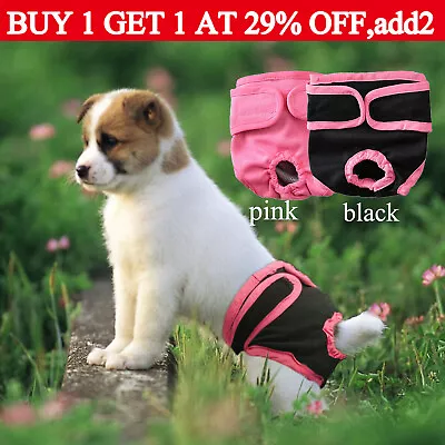 £4.19 • Buy Female Pet Dog Pants Bitch Heat In Season Menstrual Sanitary Nappy Diaper S-XL