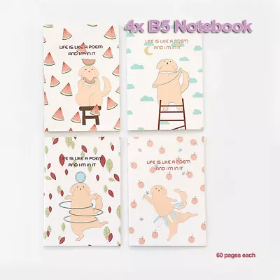 4X B5 Cartoon Artist Beauty Stationery Diary Gift Girls Lined Ruled Notebook • $23.99