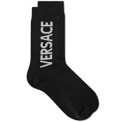 Versace Logo Socks | Black | Size Small | Unisex | 100% Authentic • $63.13