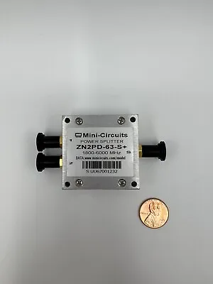 Mini-Circuits ZN2PD-63-S+ 2 Ways DC Pass Power Splitter 1800 - 6000 MHz 50Ω • $36.99