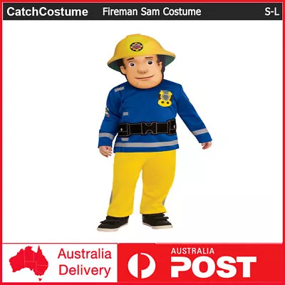 Kids Fireman Sam Costume Boys Firefighter Cosplay Halloween Book Week Outfits • $33.24