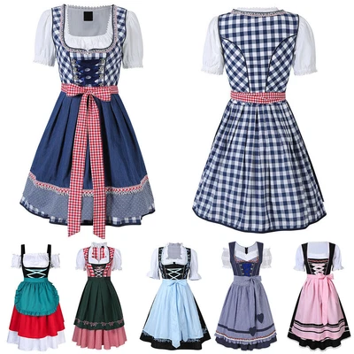 £13.19 • Buy Womens German Bavarian Dirndl Dress Apron Oktoberfest Fancy Beer Maid Costume