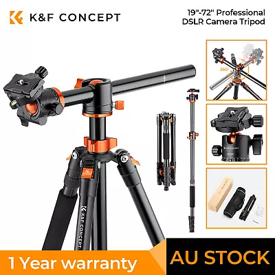 K&F Concept 72-inch 360° Aluminum Vlog Video Tripod Monopod With Center Post Arm • $149.99