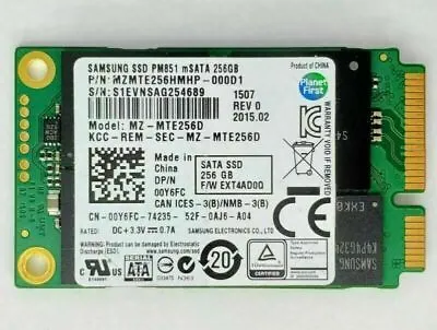 Samsung 256GB PM851 MSATA SSD Internal 1.8 Inch SATA MZMTE256HMHP Dell PN 00Y6FC • $35.40