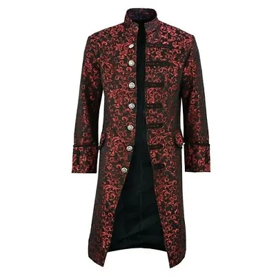 Mens Steampunk Vintage Tailcoat Jacket Gothic Victorian Frock Coat Outwear L-3XL • $86.28