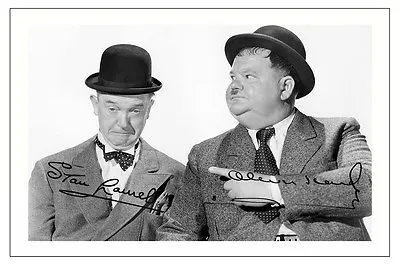 Laurel & Hardy Signed Photo Print Poster Autograph Poster The Big Noise • £6.90