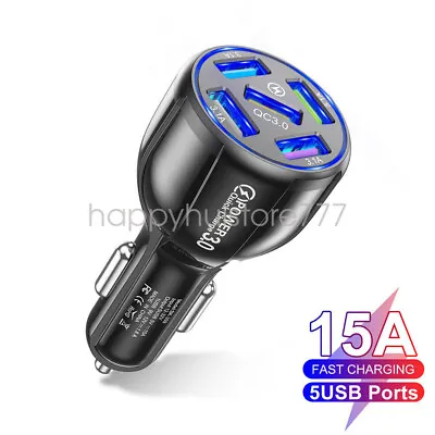 $5.57 • Buy 5 Port Multi USB Car Charger QC 3.0 Fast Adapter For Android IPhone Samsung USA