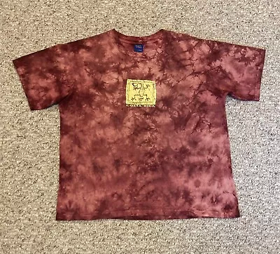 Vtg 90’s Costa Rica Tie Dye T-Shirt Men’s Size Large Double Sided Lizard Graphic • $12.95