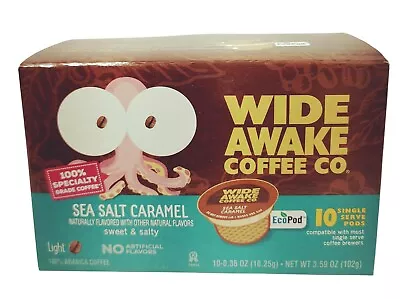 Wide Awake Coffee Pods 10-Pk Sea Salt Caramel Sweet & Salty For K Single Cup • $13.97