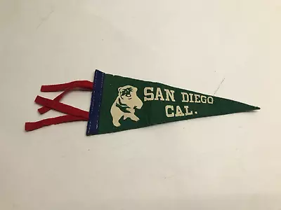 Vintage  San Diego Cal.  Mini Pennant Flag California Zoo Green White Bear • $20