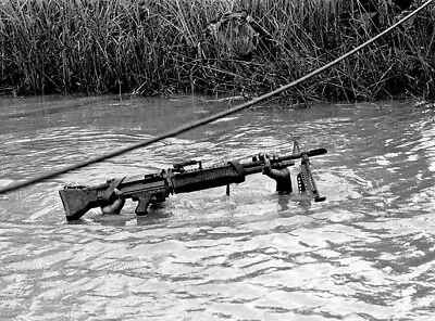 Vietnam War Photo US Army Soldier With M-60 Mekong Delta 1968  Militaria / 8261 • $6.49