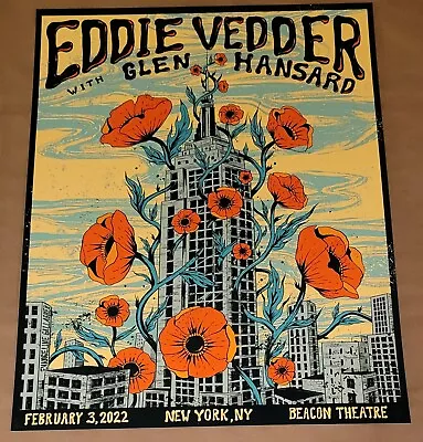 Eddie Vedder Poster Signed/Numbered By Artist Gallagher New York 2022 • $384.68