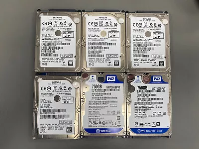 Bundle Of 6 Various Brands  750GB 2.5  SATA Desktop Hard Drive HDD • £50