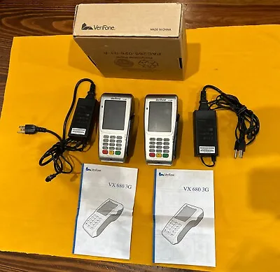 (Lot Of 2) Verifone VX680 3G Wired Pinpad-w/2 Power Cords Box And Instructions • $75