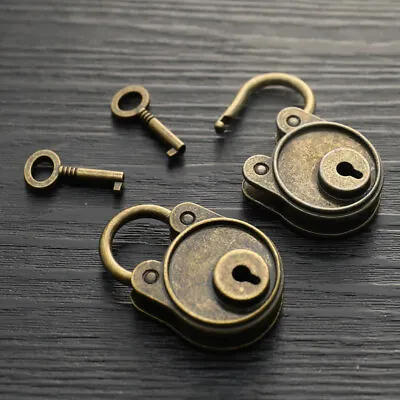 Vintage Padlock Old Style Lock Notebook Luggage Antique Bronze Plated Padl_xi • $8.02