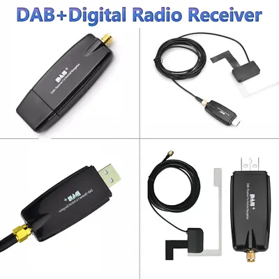 Digital Radio Receiver USB Radio Adapter Tuner DAB+ Aerial Android Navi Antenna • £23.99