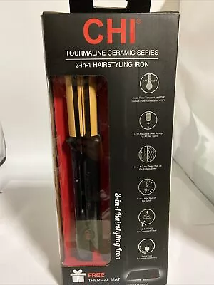 CHI Tourmaline Ceramic 3-in-1 Styling Iron 1  /Thermal Mat • $35