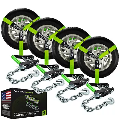 Lasso Car Tie Down - Chain Anchors - 2 X96  4 Pack - High-Viz - 3300 Lbs SWL • $119.99